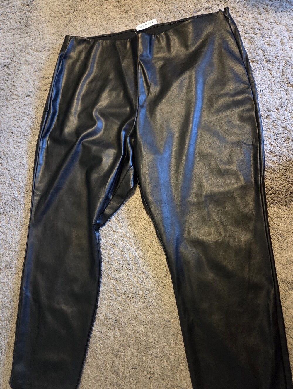 Old Navy Black Faux Leather Womens Pants